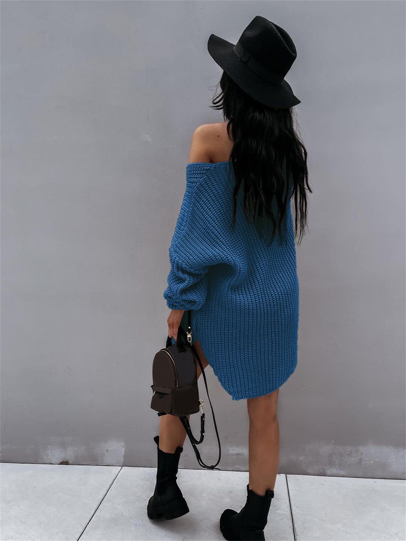 lantern sleeve knitted v neck sweater autumn and winter new knitted v neck sweater womens clothing details 14