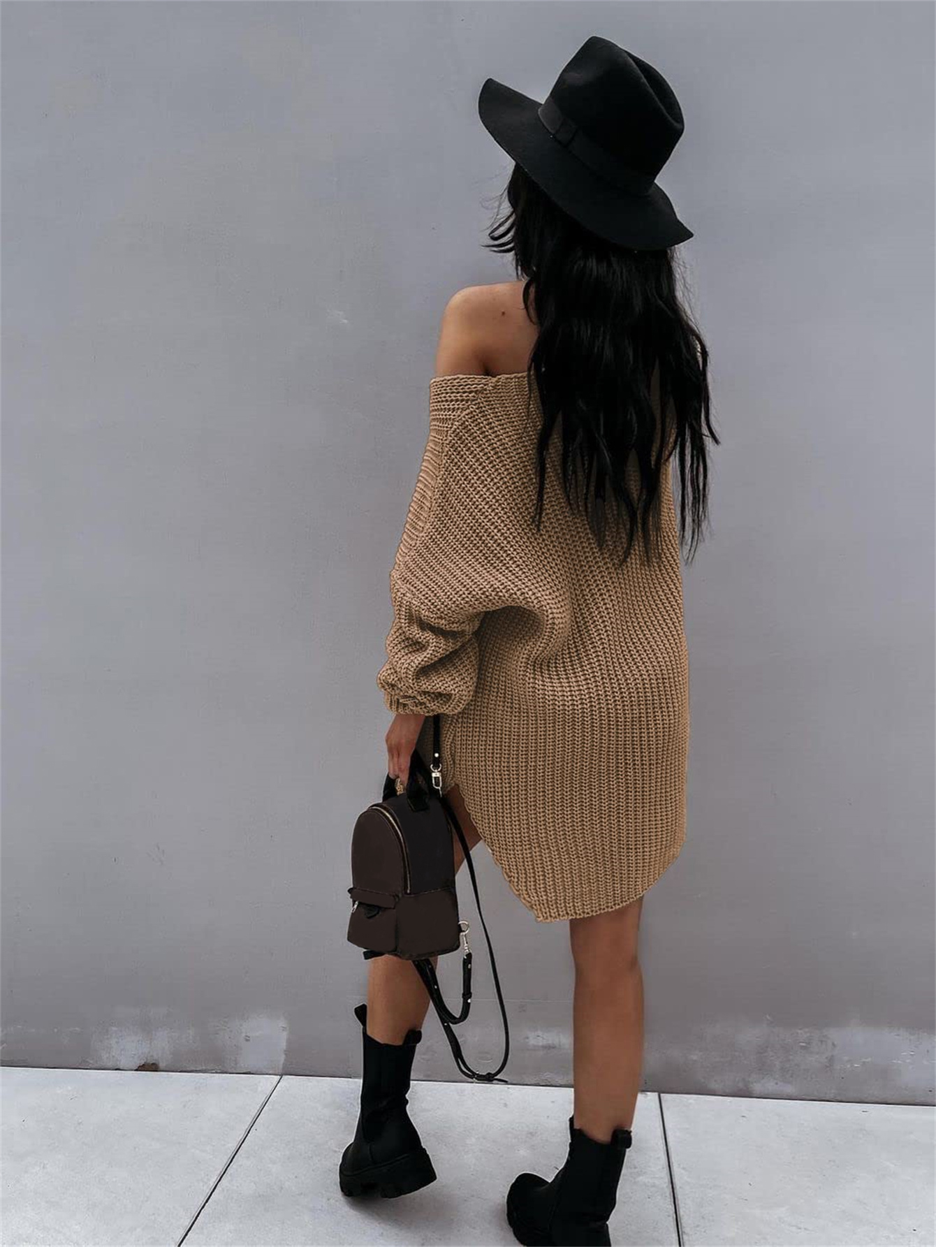 lantern sleeve knitted v neck sweater autumn and winter new knitted v neck sweater womens clothing details 18