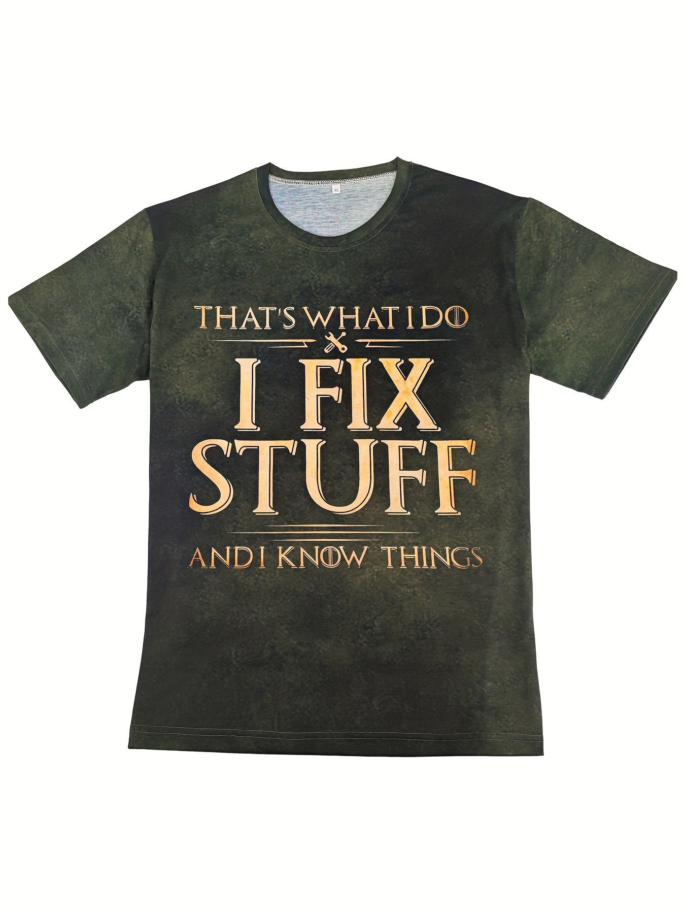 fix stuff slogan 3d digital pattern print graphic mens t shirts causal tees short sleeves comfortable pullover tops mens summer clothing details 2