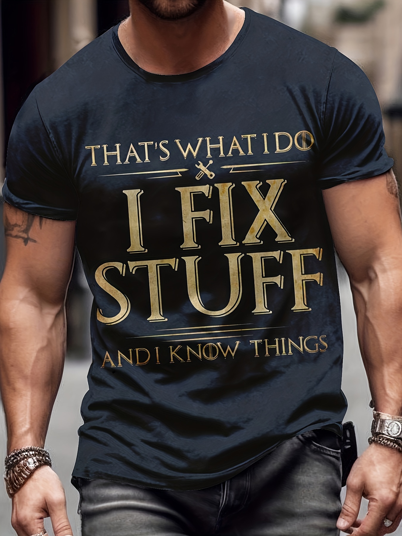 fix stuff slogan 3d digital pattern print graphic mens t shirts causal tees short sleeves comfortable pullover tops mens summer clothing details 16