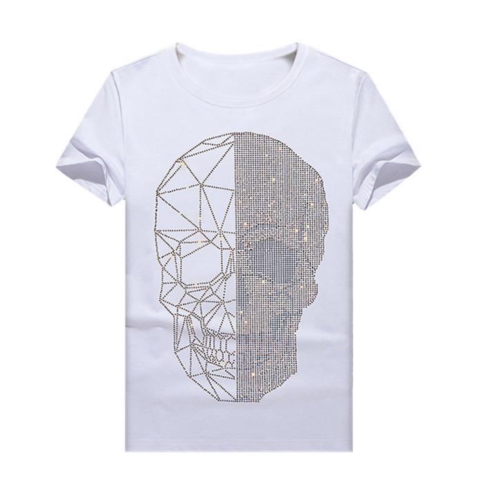 rhinestone various skull pattern print mens t shirt halloween style graphic slight stretch tee mens summer clothes mens outfits details 6