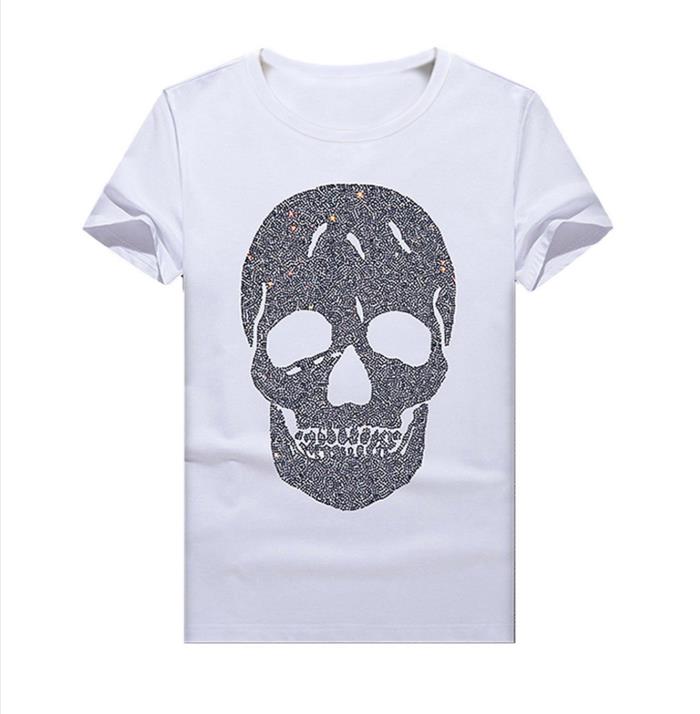 rhinestone various skull pattern print mens t shirt halloween style graphic slight stretch tee mens summer clothes mens outfits details 12