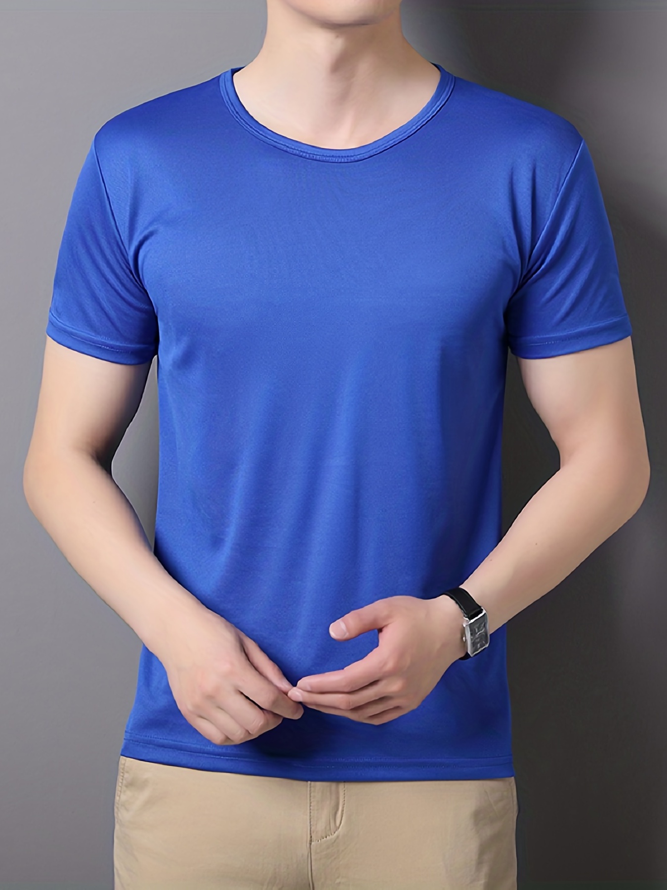 mens quick dry solid color comfy t shirt mens summer outdoor clothes mens clothing tops for men details 23