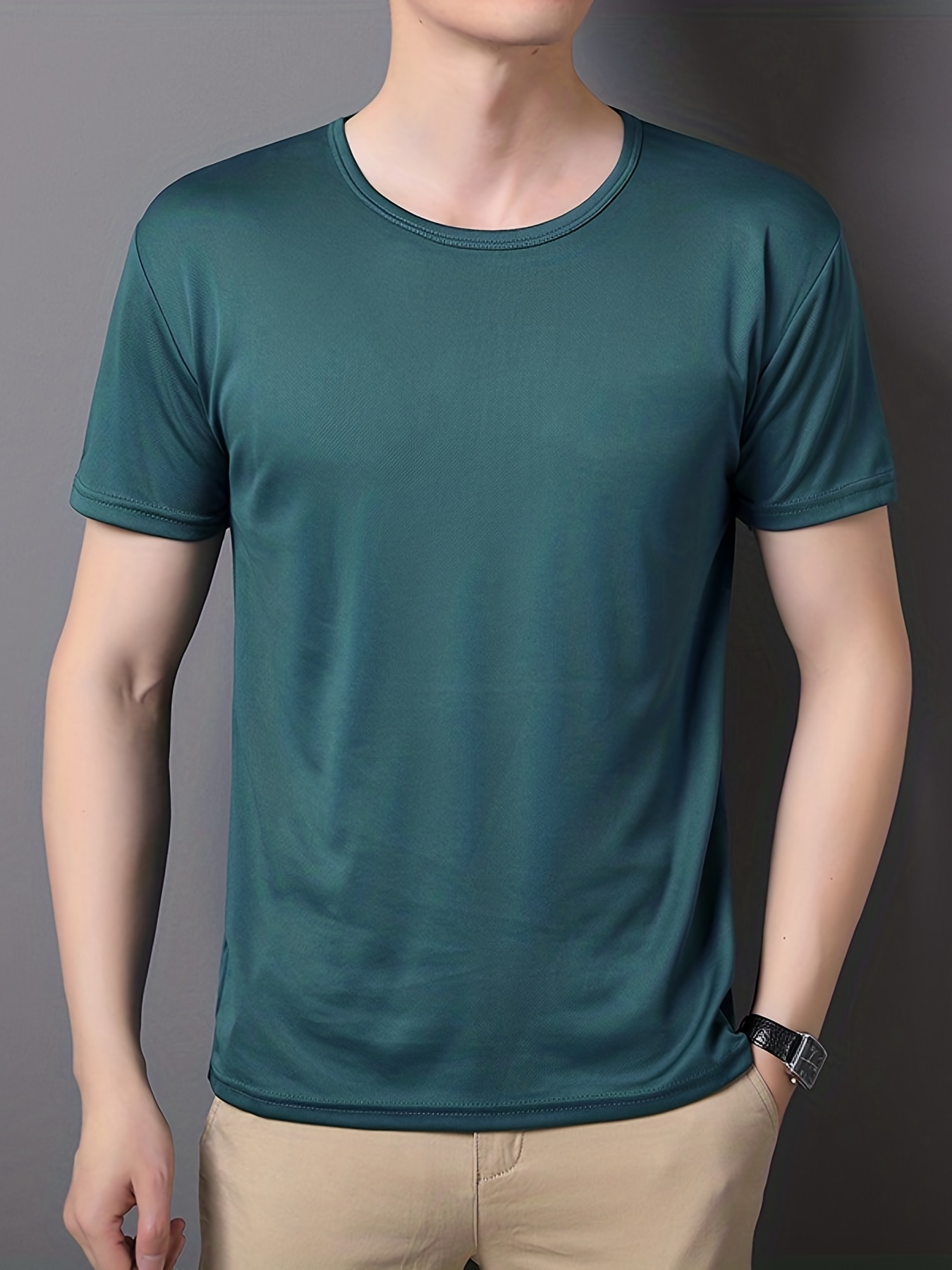 mens quick dry solid color comfy t shirt mens summer outdoor clothes mens clothing tops for men details 26