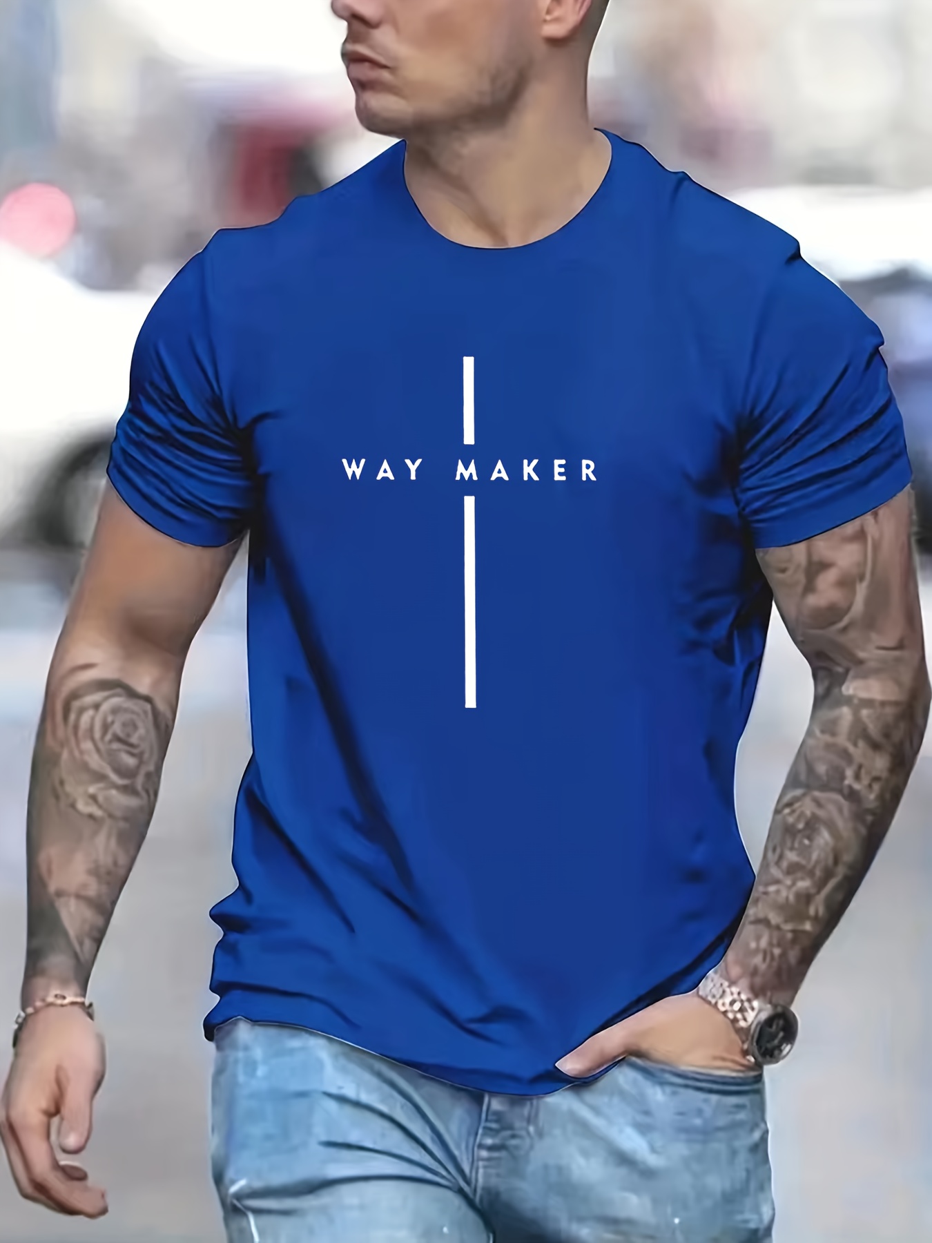 stylish letter print mens casual summer crew neck t shirt gift for men details 21