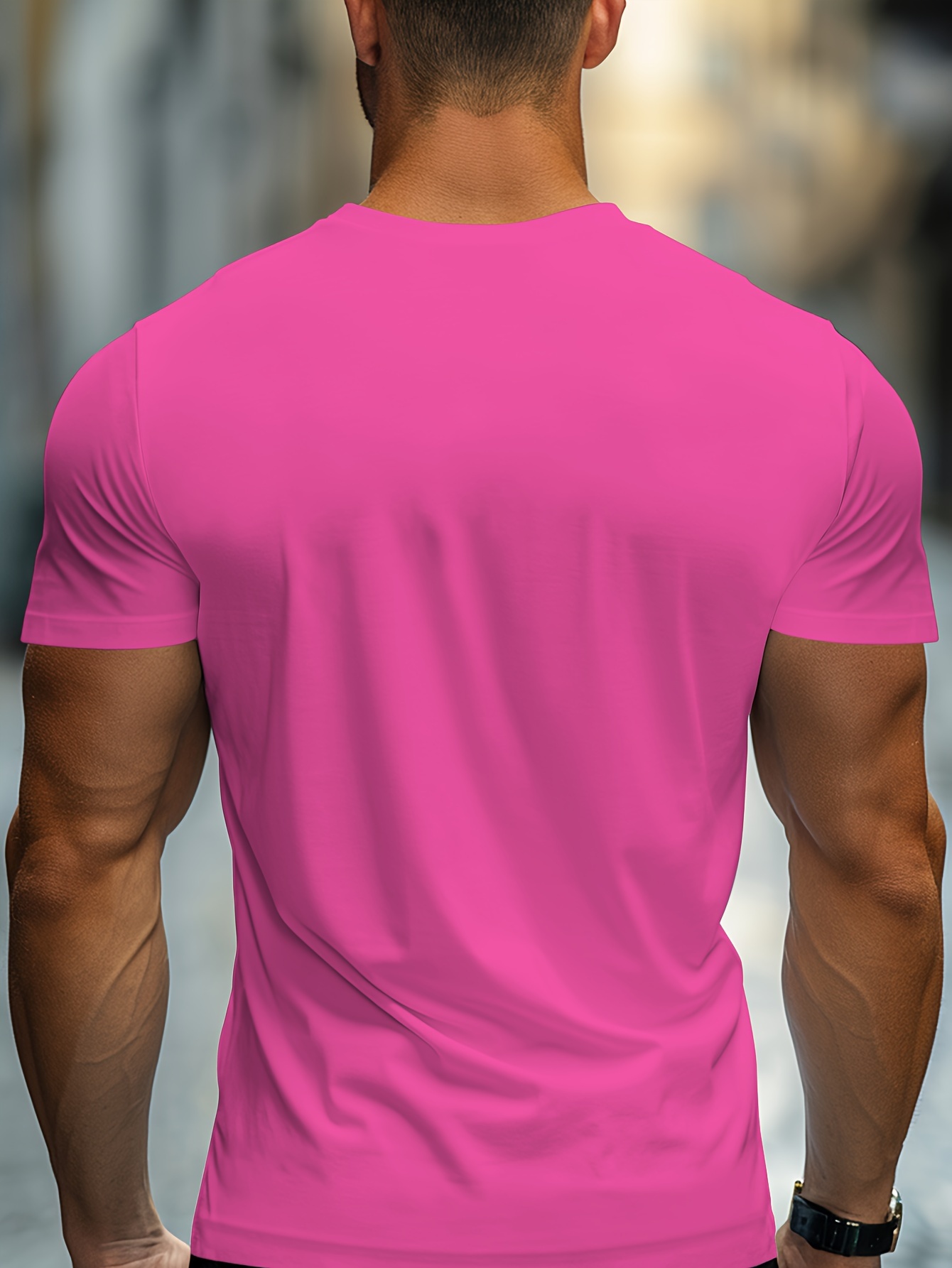 solid basic mens daily short sleeve crew neck t shirt summer outdoor details 1