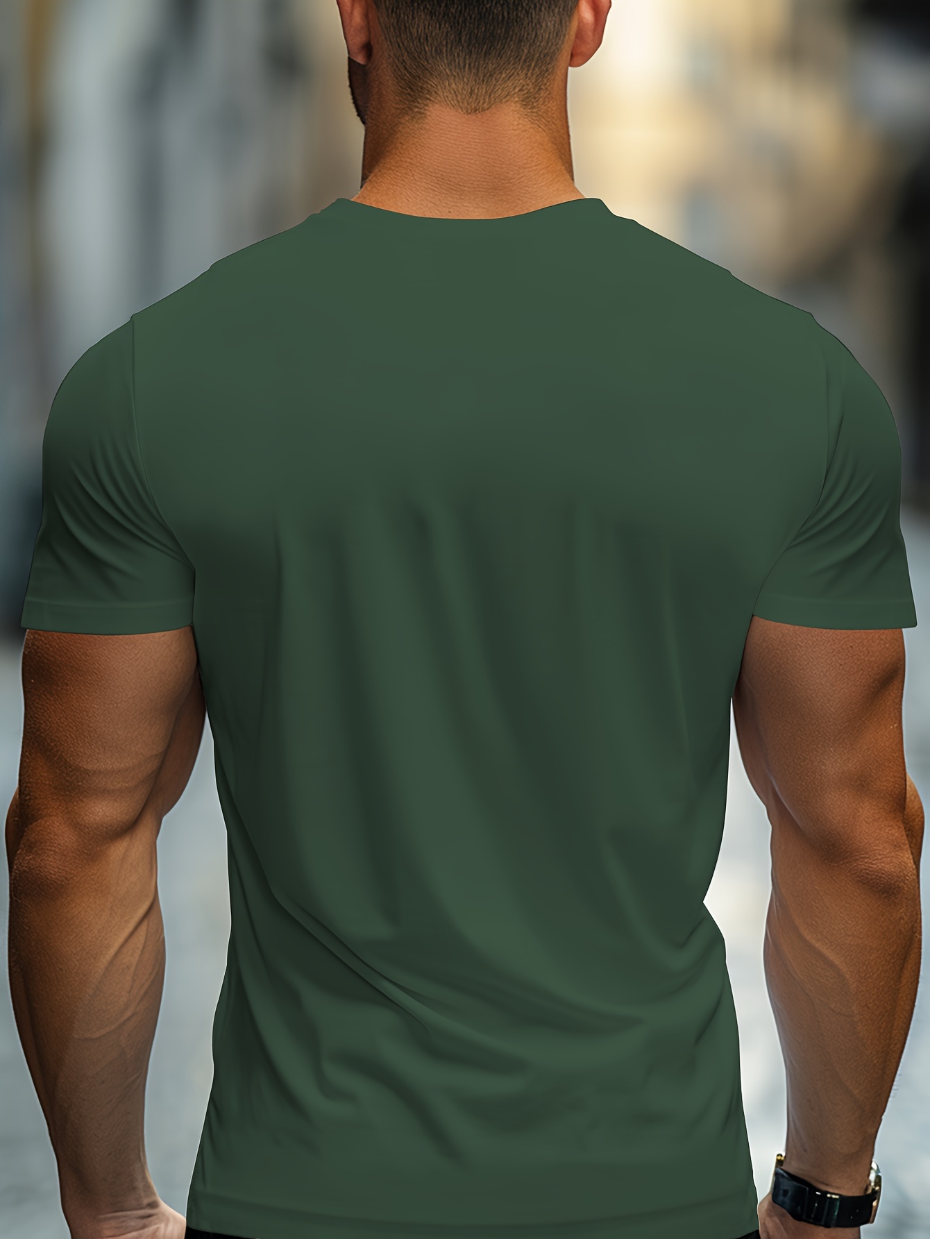 solid basic mens daily short sleeve crew neck t shirt summer outdoor details 6