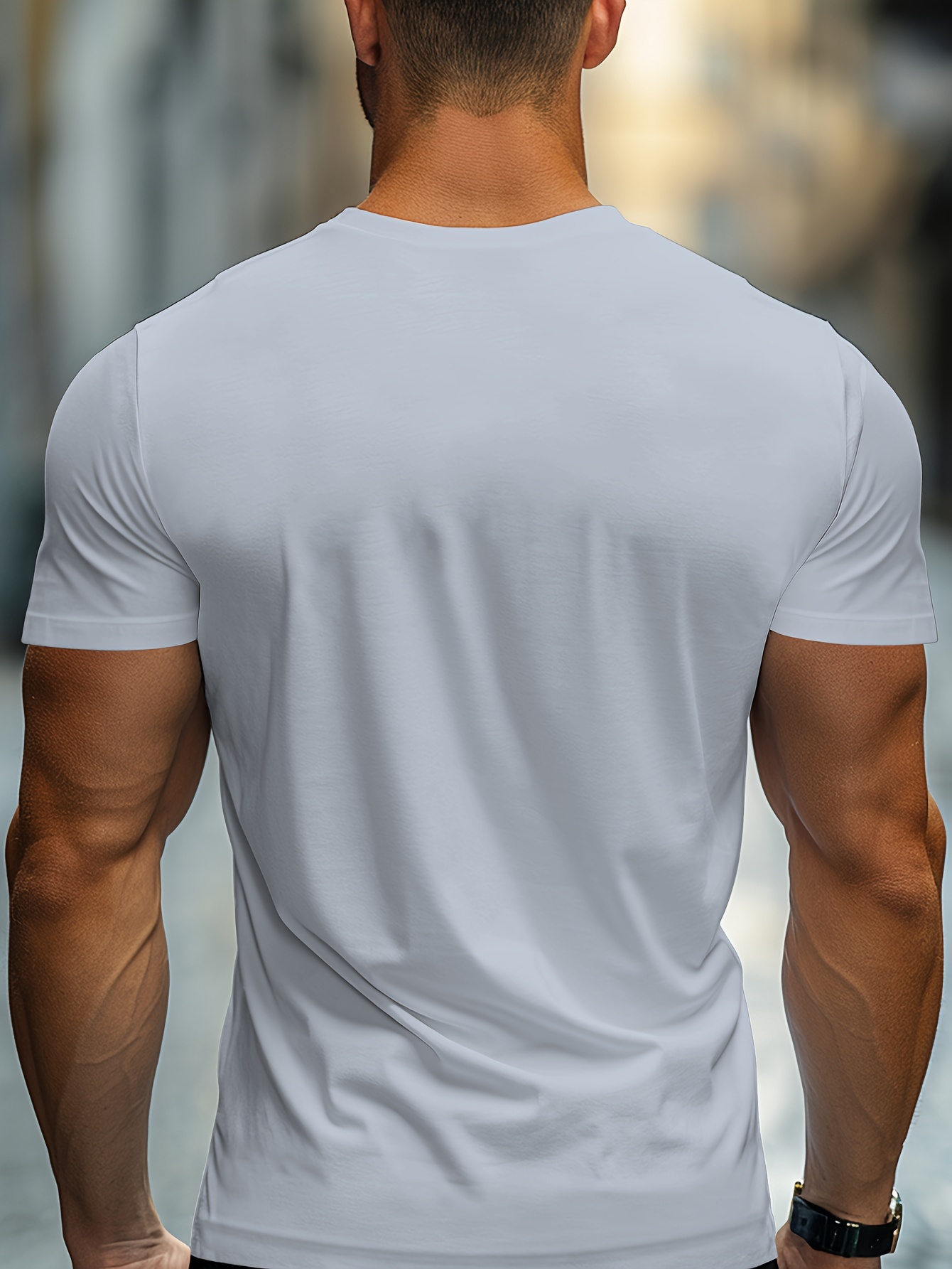 solid basic mens daily short sleeve crew neck t shirt summer outdoor details 16