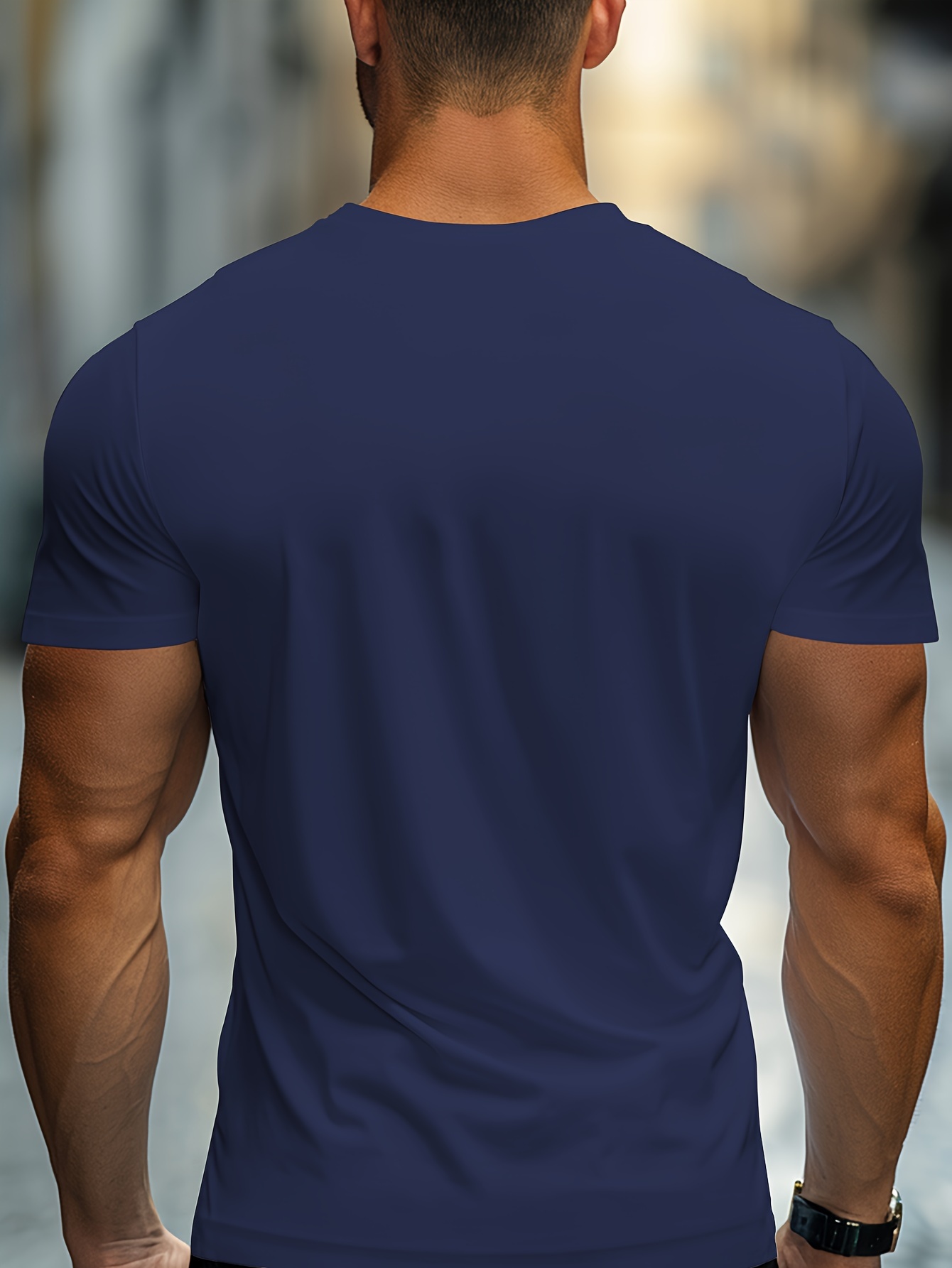 solid basic mens daily short sleeve crew neck t shirt summer outdoor details 26