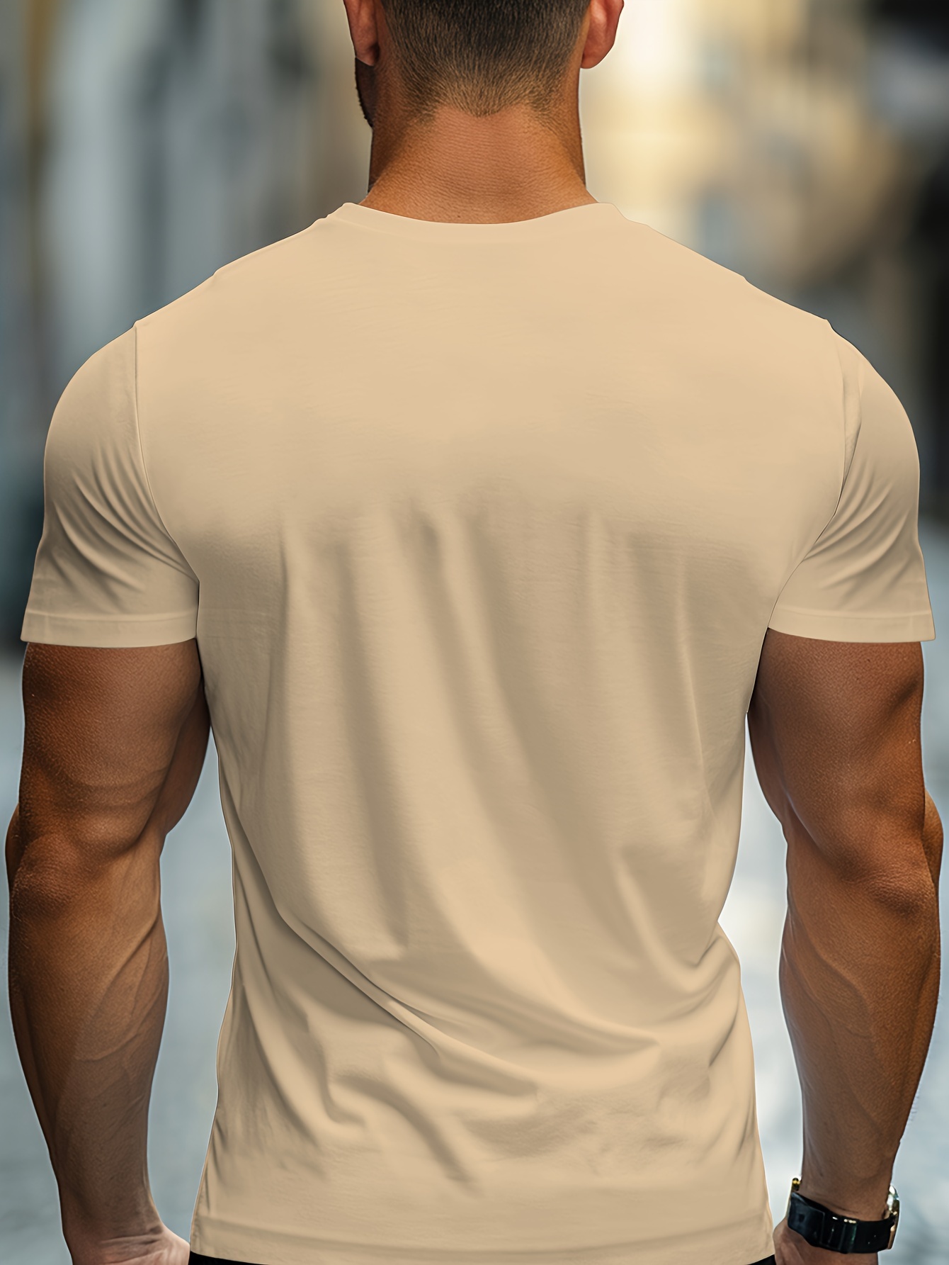 solid basic mens daily short sleeve crew neck t shirt summer outdoor details 31