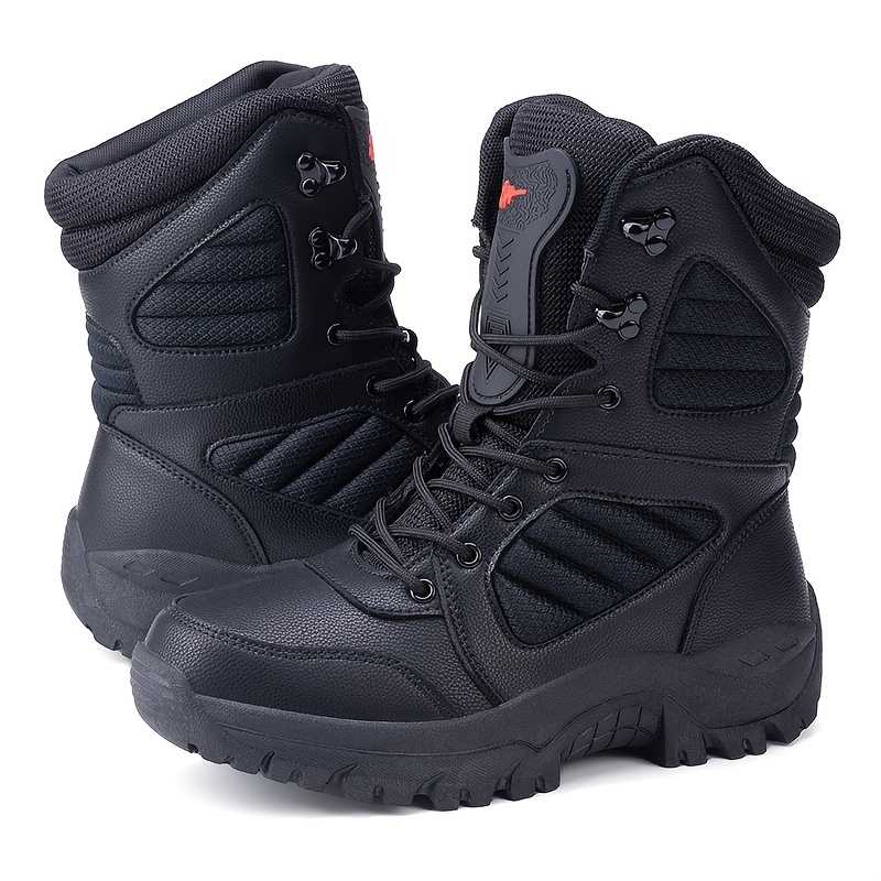 mens slip resistant snow boots winter thermal shoes windproof hiking boots with faux fur lining details 7